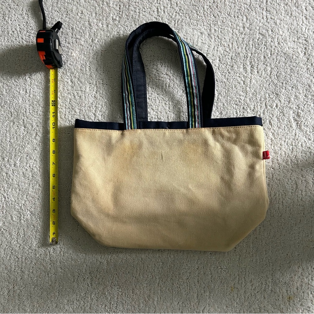 Junior League Canvas Tote Bag with Striped Handles